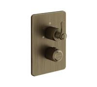 Gessi Venti20 Set de finition thermostatique, cartouche de déviation, 3 voies, avec cartouche thermostatique et RV, montage mural, 65137713, Couleur: Laiton antique