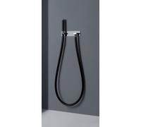 Gessi Water Tube Kneipp, tuyau Kneipp noir, douchette en plastique, version avec support de douche et coude de raccordement mural, 32963727, Couleur: Laiton brossé PVD