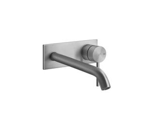 Gessi316 Cesello kit prêt à poser pour mitigeur monocommande de lavabo encastré, plaque continue 65x165 mm, bec 200-170 mm, sans vidage, 54490239, Couleur: Acier inoxydable brossé mat