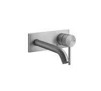 Gessi316 Cesello set de finition pour mitigeur monocommande de lavabo encastré, plaque continue 65x165 mm, bec personnalisé, sans vidage, 54484239, Couleur: Acier inoxydable brossé mat