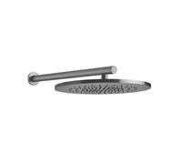 Gessi316 douche de tête anticalcaire D355 mm, avec joint et bras mural 450 mm, 54148707, Couleur: Métal noir brossé PVD