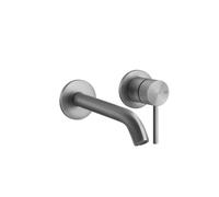 Gessi316 Flessa Set de montage final pour mitigeur monocommande à encastrer, lavabo avec rosaces simples D65 mm, sans vidage, bec 171-200 mm, 54086239, Couleur: Acier inoxydable brossé mat