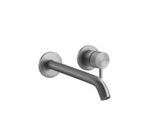 Gessi316 Intreccio set de finition pour mitigeur monocommande encastré de lavabo, rosaces simples D65 mm, bec personnalisé, sans vidage, 54189727, Couleur: Laiton brossé PVD