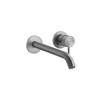 Gessi316 Meccanica set de montage pour finition, pour mitigeur monocommande de lavabo encastré, rosaces simples D65 mm, bec personnalisé, sans vidage, 54289239, Couleur: Acier inoxydable brossé mat