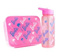 Get Trend Barbie Set Boite Repas et Gourde Enfant Fille, Lave Vaisselle et Micro-ondes Sûre Bento Lunch Box avec Compartiments et Sans BPA Gourde avec Paille, École Pique Nique ou Sorti (Rose Barbie)