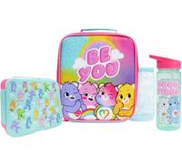 Get Trend Care Bears Sac Isotherme Repas Enfant Kit Déjeuner de 3 avec Gourde et Boite Bento, Sans BPA, École Voyage Pique Nique (Multi Care Bears)