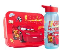 Get Trend Disney Cars Boite a Lunch Enfant Garcon et Gourde Air Up Set, Bento Lunch Box Compartiment et Sans BPA Gourde avec Paille (Multi Lightning McQueen)