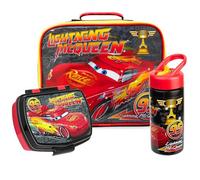 Get Trend Disney Cars Sac Isotherme Repas Enfant Set, 3 Pcs Flash McQueen Lunch Bag Isotherme 5L, Boite Repas 620ml et Gourde avec Paille 420ml Sans BPA, Fermeture Eclair (Multi Lightning McQueen)