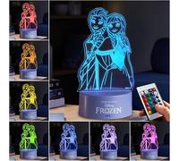Get Trend Disney Frozen Veilleuse LED, Lampe USB Pile avec 16 Couleurs & 4 Modes, Table de Chevet et Bureau Lampe avec Luminosité Réglable (Multi Frozen)