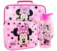 Get Trend Disney Minnie Mouse Sac Isotherme Repas Enfant Set, 3 Pcs Bento Lunch Box, Lunch Bag Isotherme et Gourde Air Up, Fermeture Eclair, Porte Bouteille et Poignée, Cadeau Fille (Rose Minnie)