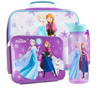 Get Trend Disney Reine des Neiges Sac Isotherme Repas Enfant Set, 3 Pcs Bento Lunch Box, Lunch Bag Isotherme et Gourde Air Up (Turquoise/Violet Frozen)