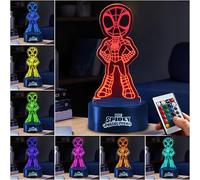 Get Trend Disney Spiderman Veilleuse LED, Lampe USB Pile, 16 Couleurs & 4 Modes, Table de Chevet et Bureau Lampe avec Luminosité Réglable (Multi Spidey)