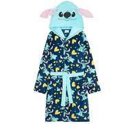 Get Trend Disney Stitch Peignoir Polaire Fille et Ado, Robe de Chambre Enfant avec Capuche et Ceinture, Idée Cadeau (13-14 Ans, Bleu Marine/Bleu Stitch)