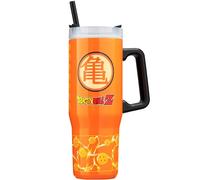 Get Trend Dragon Ball Z Gobelet Isotherme 920 ml, Double Acier Inoxydable Mug Isotherme avec Poignée et Paille, 42H Glace, 12H Froid et 8H Chaud, Anti Fuite Sans BPA Gourde Sport (Orange Dragon Ball)
