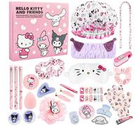 Get Trend Hello Kitty Calendrier de l'Avent Beauté 2026 pour Femme et Fille | Coffret Beauté Bien-Être avec Masque de Sommeil, Pinceaux Maquillage et Plus, Cadeau Femme, Fille et Ados (Rose Hello Kitty)