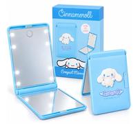 Get Trend Hello Kitty Cinnamoroll Compact LED 2X Miroir Grossissant | Petit et Pliable Double Face Miroir de Poche, Mirroir Portable pour Sac à Main (Bleu Cinnamoroll)