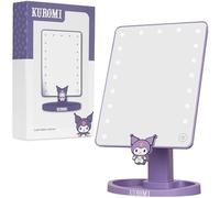 Get Trend Hello Kitty Kuromi Miroir Coiffeuse LED, Portable Miroir de Table avec Capteur Tactile et Plateau à Bibelot, Batterie Exploité Mirroir Maquilleur Lumineux, Voyage Accessoires (Violet Kuromi)