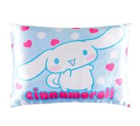Get Trend Hello Kitty Sanrio Cinnamoroll Taie Oreiller Satin pour Cheveux et Peau 48x66 cm, Taie Oreiller Anti Rides Fermeture Eclair, Idee Cadeau (Bleu Cinamonroll)