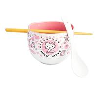 Get Trend Hello Kitty Sanrio Set Bol à Ramen 600ml, Bol Japonais Nouilles avec Cuillère Céramique, Baguettes Japonaises Bambou, Compatible Micro Ondes (Multi Hello Kitty)