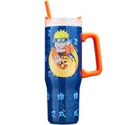 Get Trend Naruto Gobelet Isotherme 920 ml, Double Acier Inoxydable Mug Isotherme avec Poignée et Paille, 42H Glace, 12H Froid et 8H Chaud, Sans BPA Gourde Sport (Multi Naruto)
