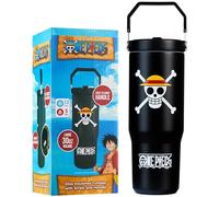Get Trend One Piece Gobelet Isotherme avec Paille et Poignée 850ml, Acier Inoxydable Mug Isotherme Cafe 12H Froid et 5H Chaud, Sans BPA Gourde Sport, Bureau ou Travel (Noir One Piece)