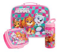 Get Trend Pat Patrouille Sac Isotherme Repas Enfant Set, 3 Pcs Boite Repas 620ml, Gourde avec Paille 420ml et Lunch Bag Isotherme 5L, Fermeture Eclair et Poignée, Cadeau Enfant (Rose Paw Patrol)
