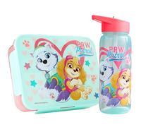 Get Trend Pat Patrouille Set Boite Repas et Gourde Enfant Fille, 1.75 L Bento Lunch Box avec Compartiments et 640 ML Sans BPA Gourde avec Paille, École ou Pique Nique, Cadeau Fille (Multi Paw Patrol)