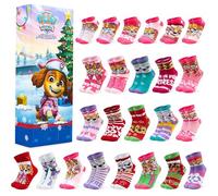 Get Trend Pat Patrouille Skye Calendrier de l'Avent 2026 à 24 Chaussettes | EU 27 à 31, Chaussettes Fantaisie, Doux et Respirant, Compte à Rebours avant Noël, Cadeau Enfants et Ados (Multi Skye)