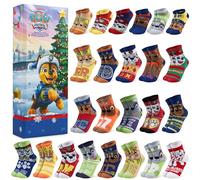 Get Trend Paw Patrol Chase Calendrier de l'Avent 2025 avec Chaussettes Enfant, 27-31, 24 Paires Chaussettes Fantaisie Garçon, Cadeau Original (Multi Chase)