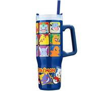Get Trend Pokemon Double Acier Inoxydable Gobelet Isotherme 920 ml, Mug Isotherme avec Paille et Poignée, 42H Glace, 12H Froid et 8H Chaud, Sans BPA Gourde Sport ou Travel (Multi Pokemon)