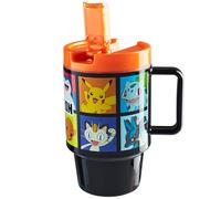 Get Trend Pokemon Gourde Enfant 500ml avec Paille et Anse, Bouteille Plastique Sans BPA, Pikachu Gobelet Enfant Réutilisable pour Boissons Froides (Noir Pokemon)