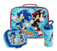 Get Trend Sonic the Hedgehog Lunch Bag Isotherme Enfant Set, 3 Pcs Sac Isotherme Repas 5L, Boite Repas 620ml et Gourde avec Paille 420ml Sans BPA, Fermeture Eclair et Poignée (Multi Sonic)