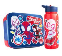 Get Trend Spidey et Ses Amis Boite a Gouter Enfant Garcon et Gourde Air Up Set, Bento Lunch Box avec Compartiments et San BPA Gourde avec Paille, Lave Vaisselle et Micro-ondes Sûre (Multi Spidey)