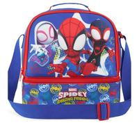 Get Trend Spidey et Ses Amis Sac Isotherme Repas Enfant Garcon, Double Compartiment Lunch Bag Isotherme avec Fermeture Eclair et Sangle Réglable pour École ou Pique Nique, Cadeau Enfant (Multi Spidey)