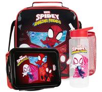 Get Trend Spidey et Ses Amis Set Sac Isotherme Repas Enfant 3 Pièce Boite | Repas Gourde avec Paille 600ml et Lunch Bag Isotherme Fermeture Eclair et Poignée de Transport Cadeau Enfant (Multi Spidey)