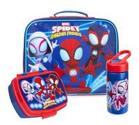 Get Trend Spidey et Ses Amis Set Sac Isotherme Repas Enfant, 3 Pièces Boite Repas 620ml, Gourde avec Paille 420ml et Lunch Bag Isotherme 5L, Fermeture Eclair et Poignée de Transport (Multi Spidey)