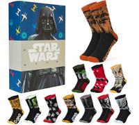 Get Trend Star Wars Calendrier de l'Avent 2026, 24 Paires Chaussettes Homme | 41-45 EU Ultra Doux et Respirant Chaussettes Homme Fantaisie, Disney Compte à Rebours Noël, Cosy Idee Cadeau Homme Noel