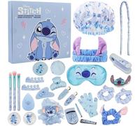Get Trend Stitch Calendrier de l'Avent Beauté 2026 pour Femme et Fille | Coffret Beauté Bien-Être avec Masque de Sommeil, Pinceaux Maquillage et Plus, Cadeau Femme, Fille et Ados (Bleu Stitch)