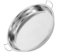 GETAJGHSD Assiette Plate avec Poignée et Aimant en Acier Inoxydable Casserole Vapeur Polyvalente Surface Lisse et Lumineuse Argentée pour Restaurant et Maison