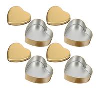 GETAJGHSD Boîte à Bonbons Métallique Forme Cœur 12.5 X 11.5 X 4.5 CM Lot de 4 Coffrets Présents pour Dragées et Petits Objets Présent Noël