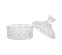 GETAJGHSD Boîte de Rangement en Verre Décoration Élégante Surface Lisse et Design Créatif en Relief, Pot Multi-Usage pour Bonbons et Bijoux pour Bureau ou Maison