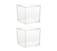 GETAJGHSD Coffret 2 Pièces de Cubes Carrés en Plastique Transparent pour Dragées Mariage Design Clair et Rangement Pratique pour Fête de Mariage