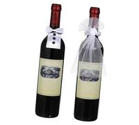 GETAJGHSD Ensemble Housses de Bouteille de Vin 2 Paires pour Mariage Décorations Créatives pour Bouteilles Adaptées aux Présents Invités et Fête de Mariage