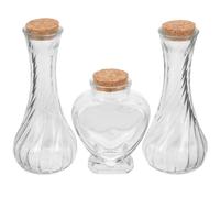 GETAJGHSD Kit Cérémonie du Sable Mariage, Bocal en Verre 3 Pièces Bouchon, pour DIY et Décoration de Table, Bouteille à Vœux Décorative