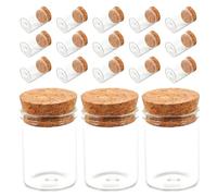 GETAJGHSD Lot de 48 Mini Bouteilles en Verre avec Bouchons en Liège, Capacité 15ml, Design Droit, pour Projets de Décoration DIY et Artisanat Romantique