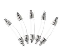 GETAJGHSD Lot de 5 Petites Bouteilles en Verre à Vis 6 MM Flacons Décoratifs Transparents Bouchon en Cuivre Blanc pour Bijoux Artisanat et Décoration Vintage