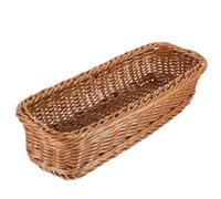 GETAJGHSD Panier à Couverts Tissé en Imitation Rotin Marron 30X11X7 CM Panier de Rangement Multifonction pour Couverts et Fruits Corbeille Alimentaire Pratique Maison Bureau