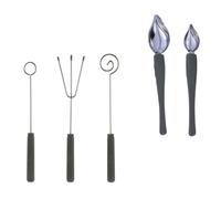 GETAJGHSD Set D'ustensiles Cuisine Inox et Fourchettes à Chocolat en Acier Inoxydable 5 Pièces Cuillères à Sauce Léger et Portable pour Dressage et Pâtisserie