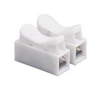 Getdoublerich Lot de 55 borniers CH-2 à connexion rapide, 220 V 6 A, connecteurs électriques réutilisables pour automobile pour éclairage de projets de bricolage, installation sans outil, blanc