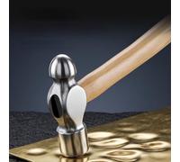Getdoublerich Marteau à panne sphérique avec manche en bois, tête forgée en acier au chrome vanadium pour façonner le métal et la menuiserie, outil de prise en main ergonomique